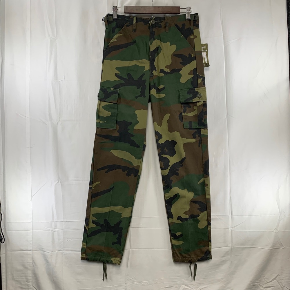 Rothco‎ BDU Cargo Pants Kids Size 18 Green Woodland Camo Fatigues NWT